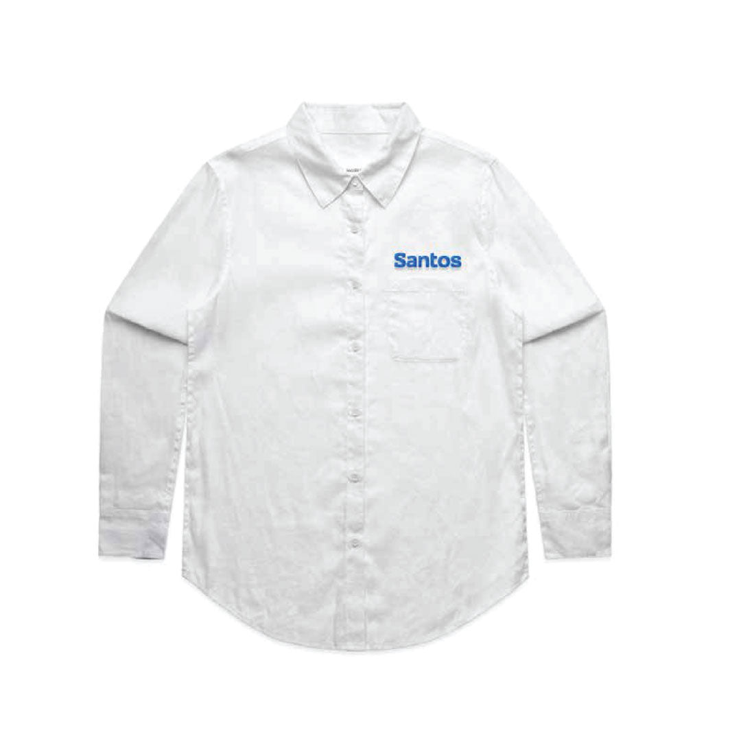 Santos Womens Linen Shirt In White